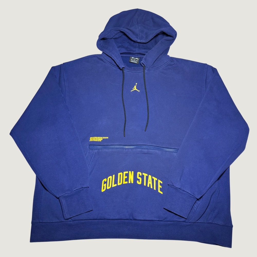 Air Jordan Hoodie Men 2XL Golden State Warriors Courtside Statement Jumpman Blue